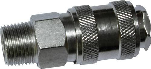 Aerotec Schnellkupplung mit 1/4 Aussengewinde aus Messing in Silber - Bild 1