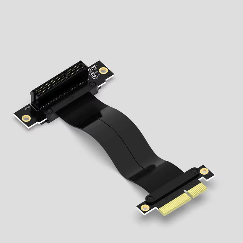 Haoyexin PCI Express PCI-E 4X Adapter-Riser-Karte, 90-Grad-Konverterkarte für Servergehäuse und Computer, PCI-E 3.0 x4 auf X4, Schwarz - Bild 2