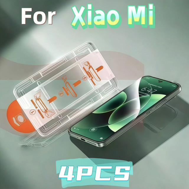 Xiaomi Gehärtetes Glas Screen Protector Set mit Staubentfernungs-Kit für Xiaomi 14 13 12t 10 9 9t 10t 11i Pro Lite CC9 X3 T, 4 Stück, transparent - Bild 1