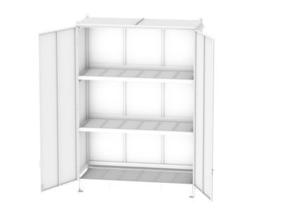 Regalcontainer BAUER CEN 36-3 aus Stahl mit Doppelflügeltor in Weiß, B/T/H: 419,5 x 158,5 x 453,5 cm - Bild 1