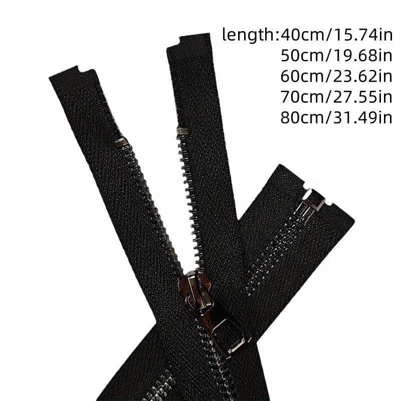 10 Stück Metall Reißverschlüsse mit Y-Zähnen in Schwarz und Braun, Länge: 40 bis 80 cm, Nähzubehör für Kleidung und DIY-Projekte - Bild 2
