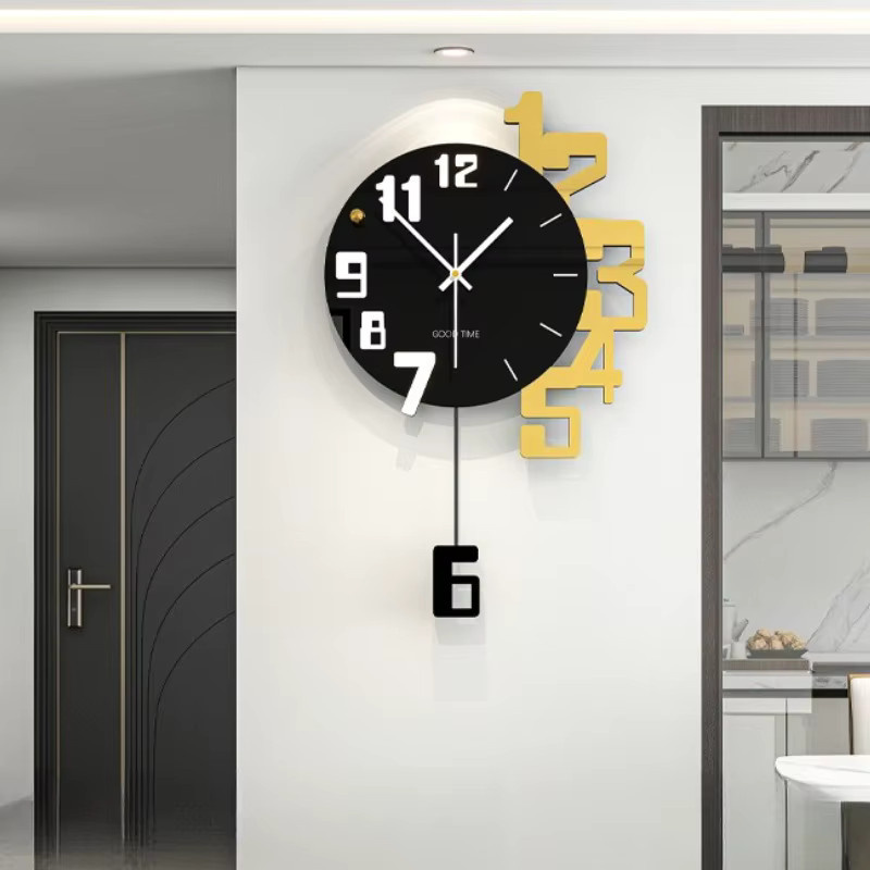 Moderne digitale Wanduhr von Oeny mit stillem Pendel aus Acryl für dein Wohnzimmer - Bild 3