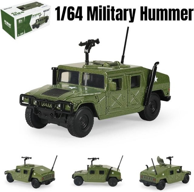 Linyi Toy Car Hummer H1 Militär Armee, Spielzeugauto, 1:64, Metall, ab 14 Jahren - Bild 1
