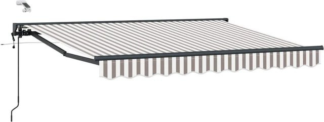 vidaXL Elektrische Ausziehbare Markise mit Motor in Hellgrau und Weiß, B: 500 cm, T: 300 cm - Bild 1