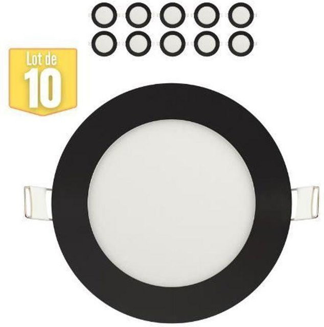 10er-Set LED-Paneele Schwarz 6W 270lm 6400K Cool White IP20 - Bild 1