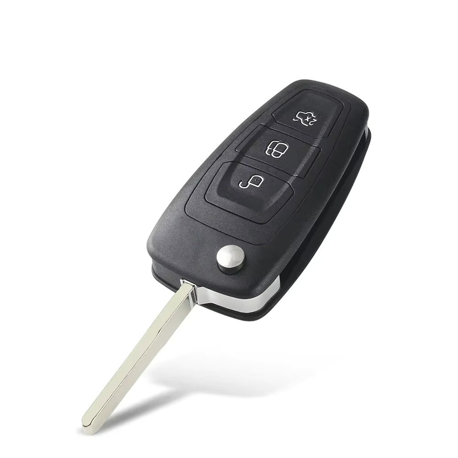 KEYYOU 10 Stück Flip Folding Remote Key Shell Case für Ford Focus Fiesta 2013, Schwarz - Bild 2