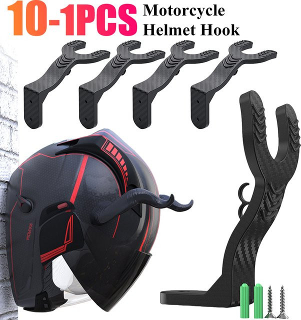APWIKOGER Motorrad Helm Haken Wandhalterung für Jacken und Gepäck in Schwarz - Bild 1