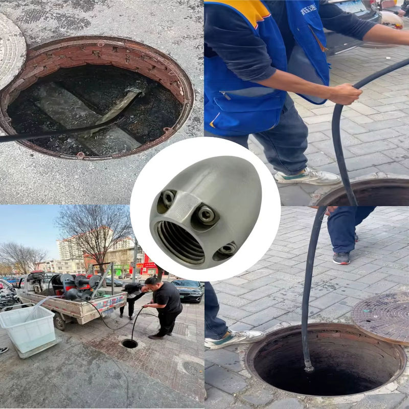 DUTRIEUX Kanalreinigungsdüse aus Edelstahl in Silber für Hochdruckreinigungsmaschinen mit 40L/min und 1/2 Zoll Anschluss - Bild 5
