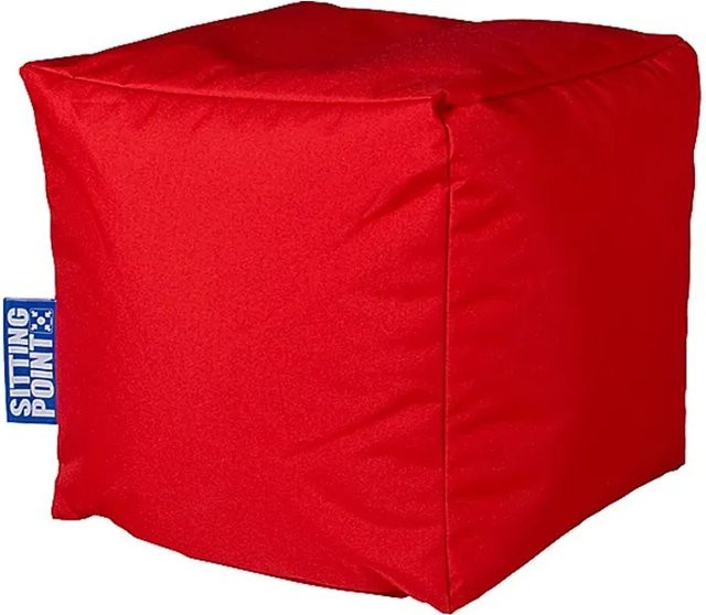 Sitting Point Hocker 60 Cube in Rot mit abnehmbarem Bezug und EPS-Perlenfüllung, B/T/H: 40 x 40 x 40 cm - Bild 1
