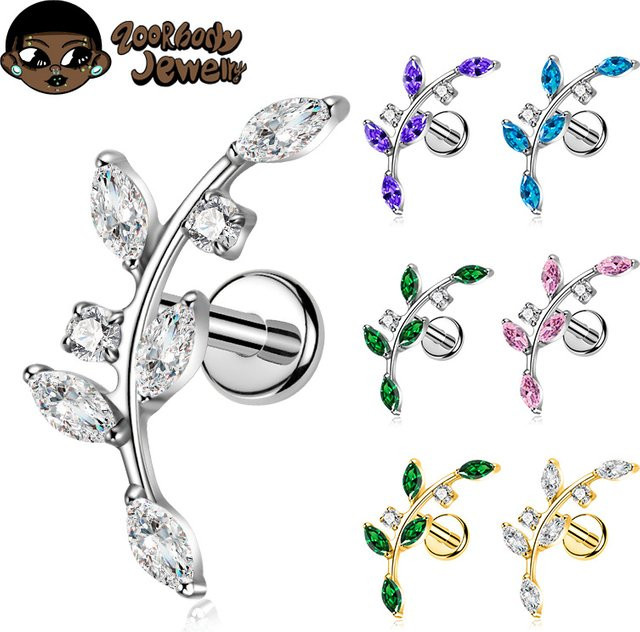 ZOORBODY JEWELRY Ohrring, Titan, Zirkonia, Silber, Unisex - Bild 1