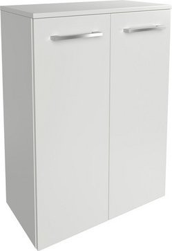FACKELMANN Doppel-Midischrank B.Style in Weiss mit 2 Türen und Wäschekorb für dein Badezimmer, B/T/H: 60,2 x 32,0 x 82,6 cm - Bild 1
