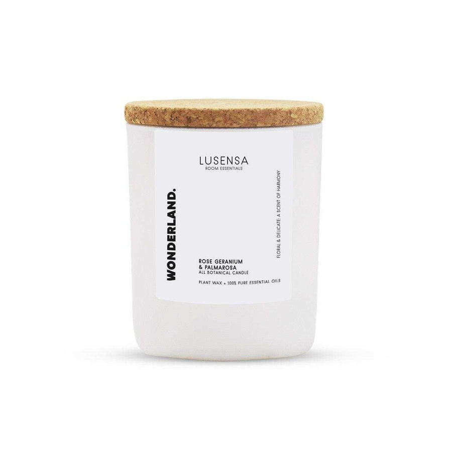 Lusensa Wonderland Duftkerze aus Rapswachs in Weiß mit blumigem Duft, 250 g - Bild 1