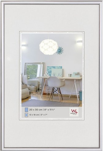 Walther Design Bilderrahmen New Lifestyle aus Kunststoff in Silberfarben, B/H: 25 x 31 cm - Bild 1