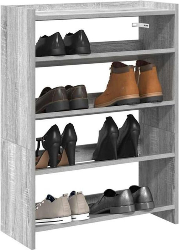 Schuhregal Vidaxl in Grau aus Holzwerkstoff, Modernes Design, B/T/H: 60 x 25 x 81 cm - Bild 1