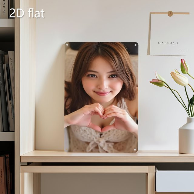 HELLOYOUNG 2D-Wanddekoration aus Metall – Elegantes Damen-Herz-Kunstschild in Blond für Innen und Außen - Bild 1