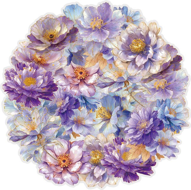 Etori Life Purple Mist Star, Pfingstrosen-Aufkleber, 20-teiliges Set, lila und blau - Bild 1