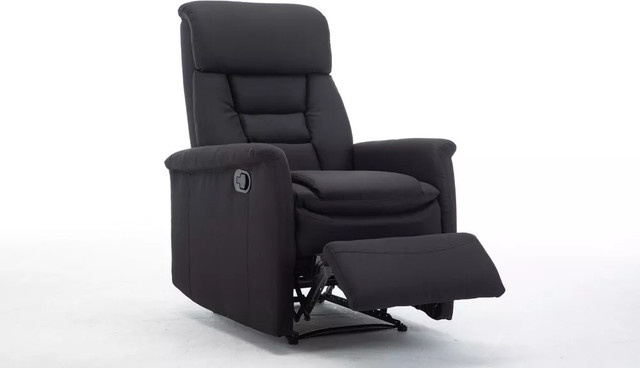 HappyHome TV Relaxsessel mit Liegefunktion und Armlehnen aus Stoff, Schwarz, B/T/H: 73 x 85,5 x 104 cm - Bild 1