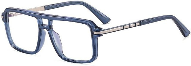 Lesebrille Rechteckig, Blau, Vollrand, Unisex, Acetat - Bild 1