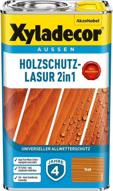 Xyladecor Holzschutz-Lasur 2in1 Teak matt 2,5 l - Bild 1