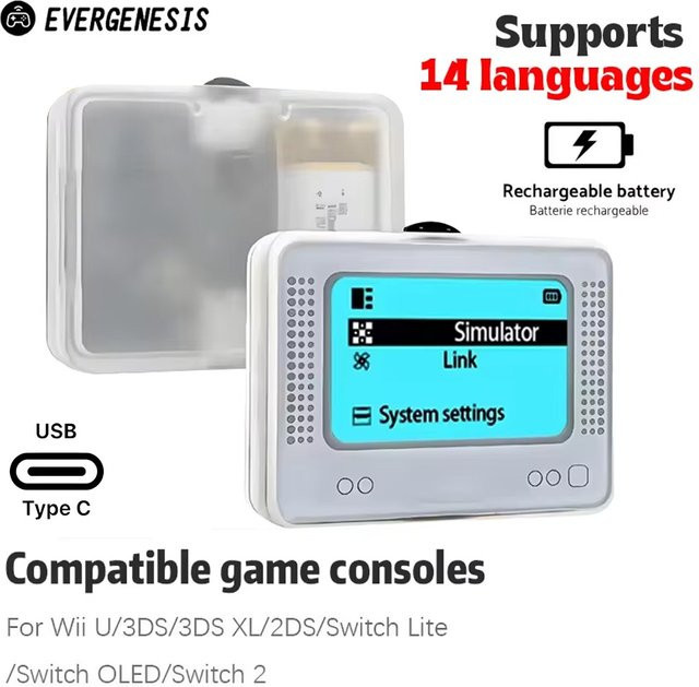 EVERGENESIS NFC AMB Aufladbarer Intelligenter Simulator Emulator Universal Writer für Nintendo Switch, Switch 2, WiiU und 3DS in Weiß - Bild 1