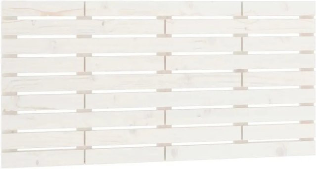 vidaXL Wand-Kopfteil aus Massivholz Kiefer in Weiß, B: 146 cm, H: 63 cm, T: 3 cm - Bild 1