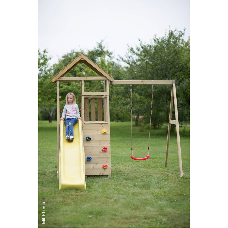 Wendi Toys Kletterspielturm Pelikan in Natur und Braun mit Gelb und Multicolour, B/H/T: 270 x 270 x 280 cm - Bild 4