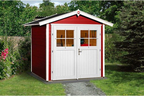 WEKA Gartenhaus 224 Gr.1 aus Holz in Schwedenrot mit Satteldach und Doppeltür, B/H/T: 260 x 227 x 209 cm - Bild 3
