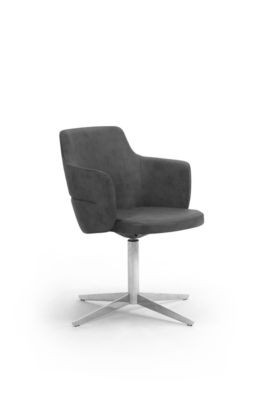 Leyform Besuchersessel OPERA mit Armlehnen in Schwarz, Kunstleder, B: 72 cm, T: 72 cm, H: 80 cm - Bild 2