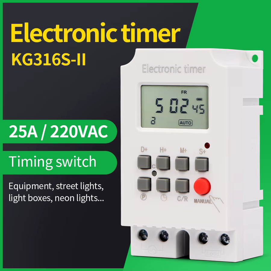 Elektronische digitale Zeitschaltuhr JUANJUAN KG316 mit 7-Tage-Programmierung, 220 V, 25 A, DIN-Schienenmontage, Weiß - Bild 2