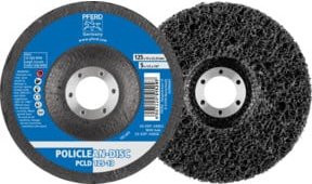 PFERD TOOLS POLICLEAN PCLD Reinigungsvlies für grobe Reinigungsarbeiten, Farbe: Schwarz, Durchmesser: 125 mm, Breite: 13 mm, Bohrung: 22,3 mm - Bild 1