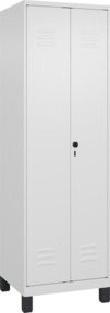 C+P PSA Doppel-Spind Classic PLUS mit 2 Abteilen, Füße, Sicherheits-Drehriegel, Grau/Weiß, H x B x T: 195 x 60 x 50 cm - Bild 1