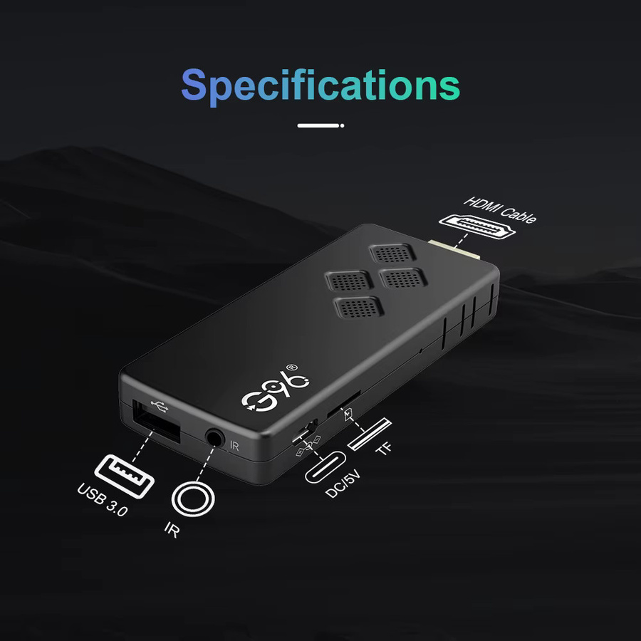 Mortal Q2 TV-Stick mit Android 14, 4K UHD, Wifi6 und Bluetooth 5.0, Schwarz - Bild 5