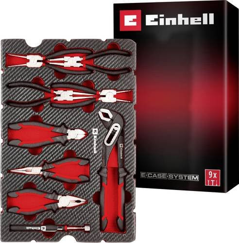 Einhell Werkzeug-Pad Zangen-Set 9-teilig aus Chrom-Vanadium in Schwarz-Rot - Bild 1