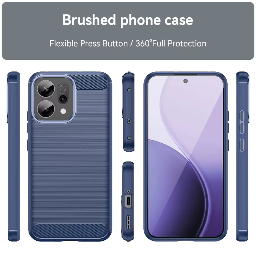 Stoßfeste Softcase Schutzhülle mit Carbonfaser-Muster für OPPO Reno 15 14 13 Pro 15F 14F 13F in Schwarz und Blau aus mattem TPU - Bild 5