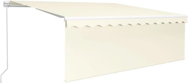 Furnicato Markise manuell einziehbar mit Rollo aus Polyester und Aluminium in Creme, B x H: 4 x 3 m - Bild 1