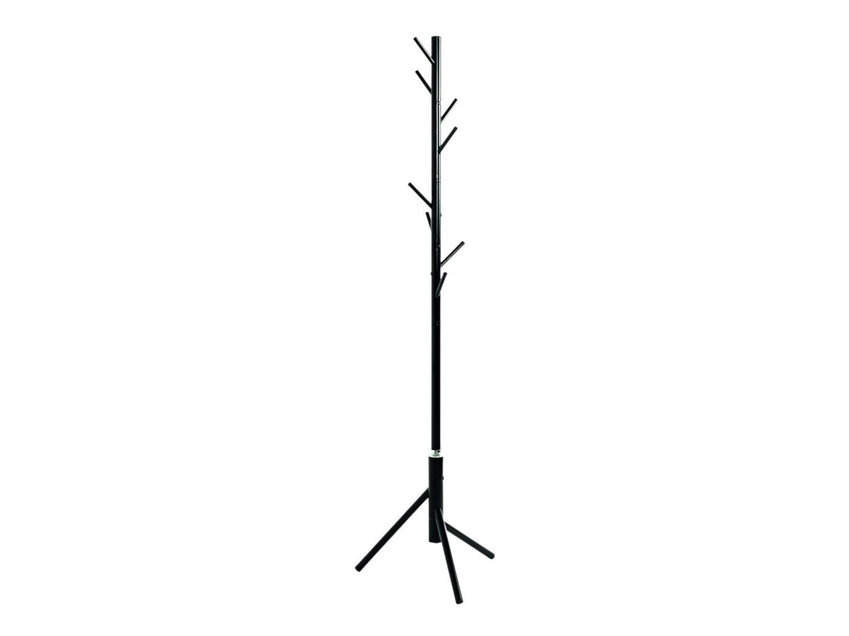 HAKU Garderobenständer aus lackiertem Stahlrohr in Schwarz mit 8 Haken, B: 48 cm, H: 173 cm - Bild 1