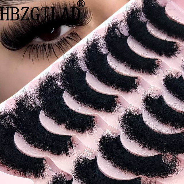 AMSDCN Künstliche Wimpern 3D, Black, 8 Paar, Natürlich - Bild 1