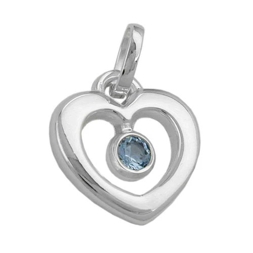 Colfem Anhänger Herz, 925 Silber, Blautopas, Kristall, Unisex - Bild 1