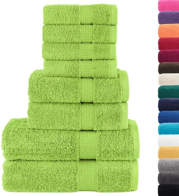 vidaXL Premium-Handtuch-Set SOLUND, 8-teilig, Apfelgrün, 600 g/m², Baumwolle Frottier, Oeko-Tex Standard 100 - Bild 1