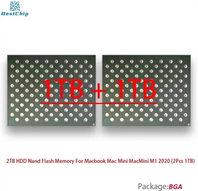 2 TB HDD Nand Flash-Speicher Set für MacBook und Mac Mini M1 2020, 2 x 1 TB, Grün - Bild 1