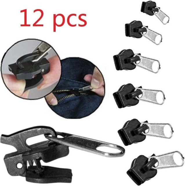 Universal Reißverschluss Reparaturset aus Kunststoff in Schwarz für DIY Nähwerkzeuge in 3 Größen - Bild 1