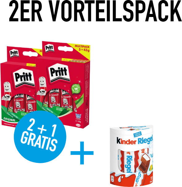Pritt Klebestifte Multipack und Kinder Schokoriegel 210g - Bild 1