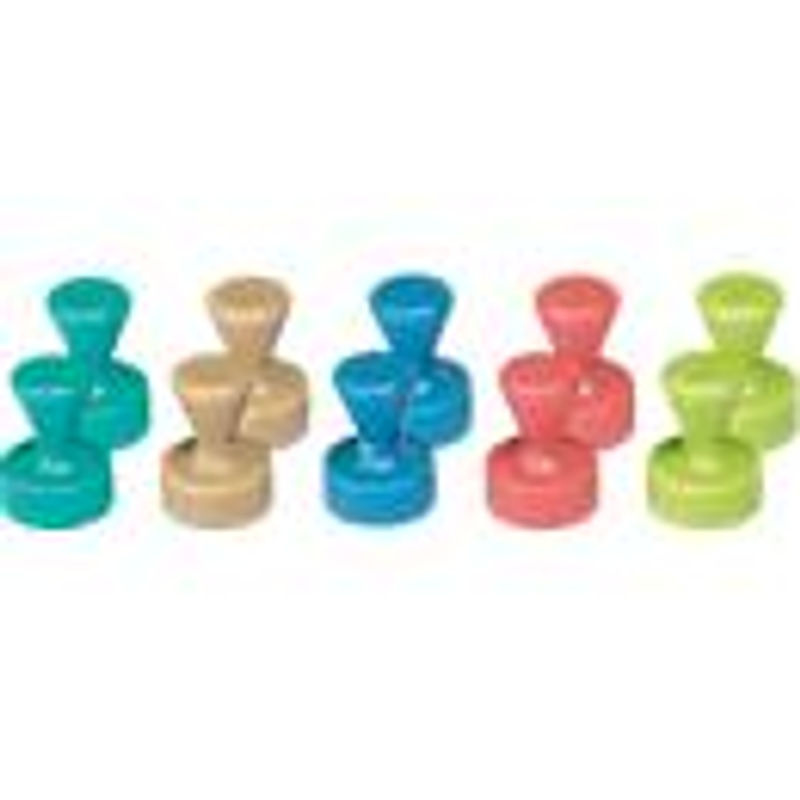 MAUL Neodym-Kegelmagnete mit Kunststoff-Kappe, 10 Stück, farbsortiert, Haftkraft 1,5 kg, Durchmesser: 12 mm, Höhe: 16 mm - Bild 4