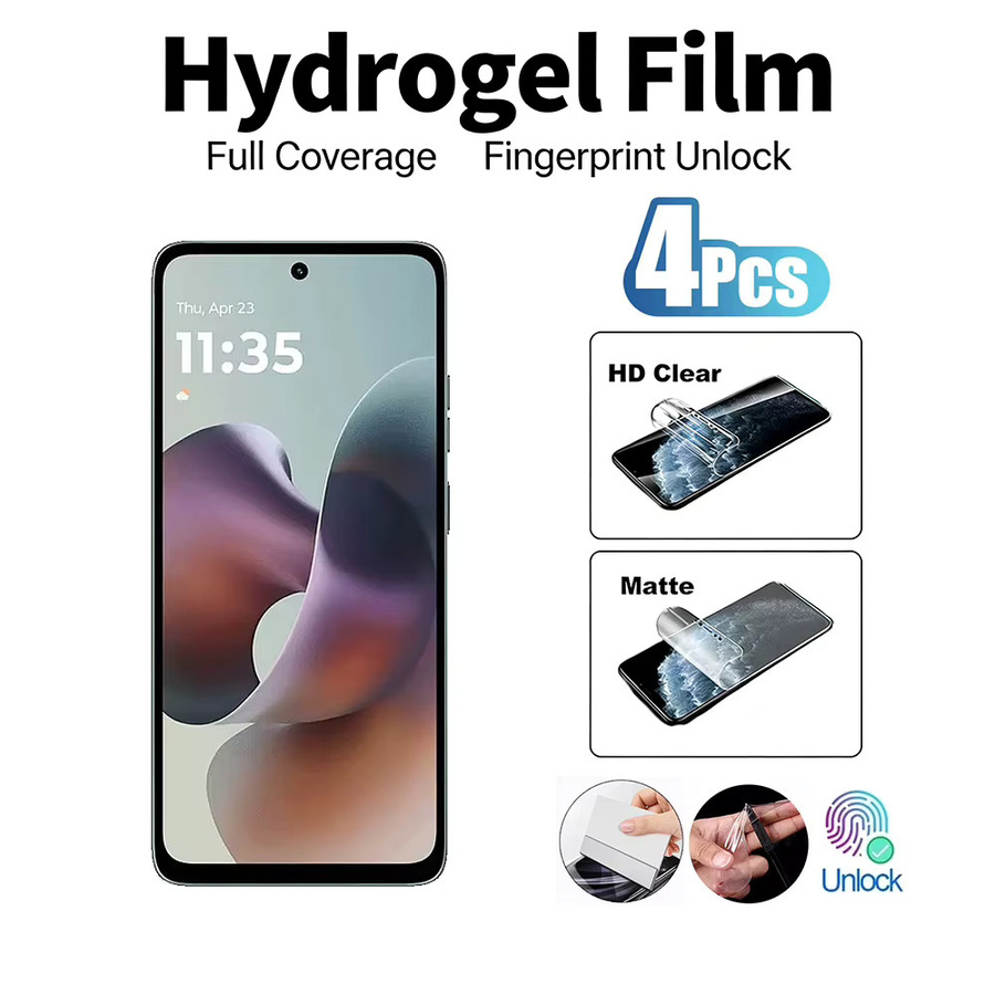 4 Stück Matte Soft Hydrogel Displayschutzfolie für Motorola Moto G77 G56 G96 G86 G57 G67 G06 G17 mit Fingerabdruck-Entsperrung, Transparent - Bild 2