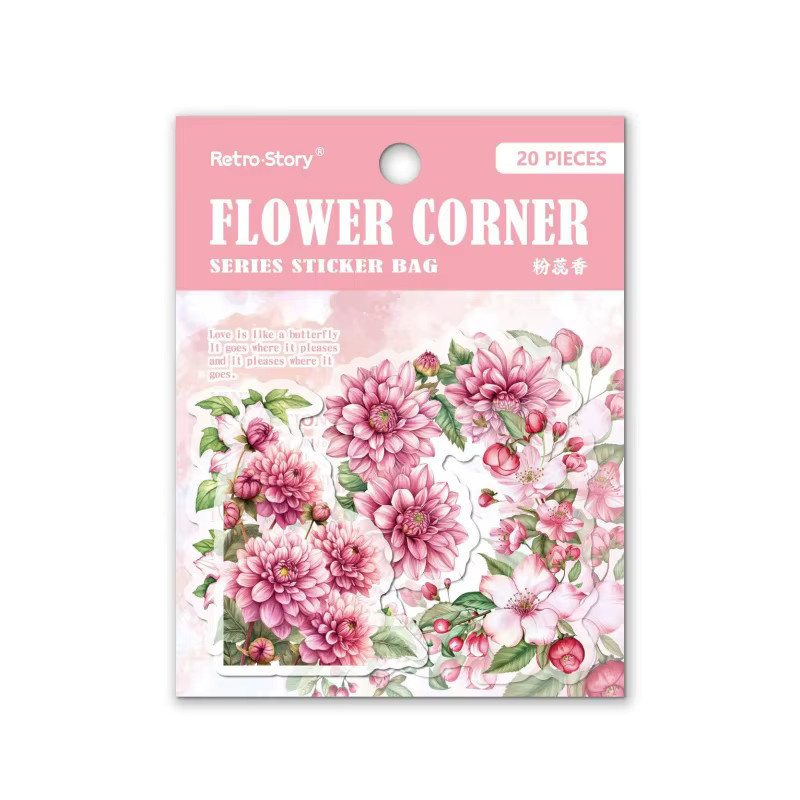 20 Stück Blumen-Eckaufkleber in Multicolour für Karten, Umschläge und Geschenkdekoration aus Papier - Bild 3