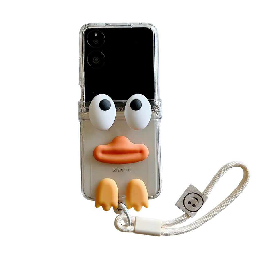 Lustige Cartoon Ente Handyhülle für Samsung Galaxy Z Flip 6 5 4 3 transparent aus Hartplastik - Bild 4