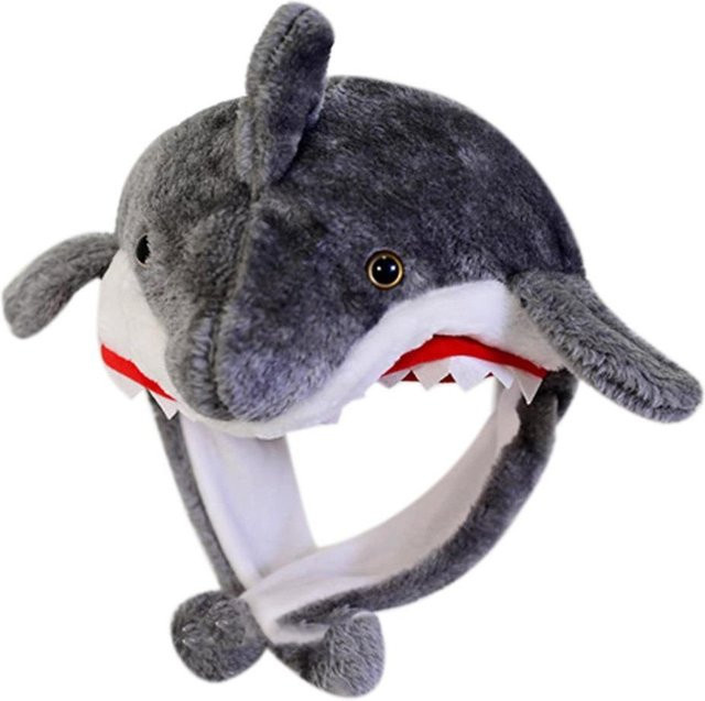 DTyunzhou Shark Black, Cartoon Plüsch Bewegliche Mütze, Tiermütze Kopfbedeckung - Bild 1