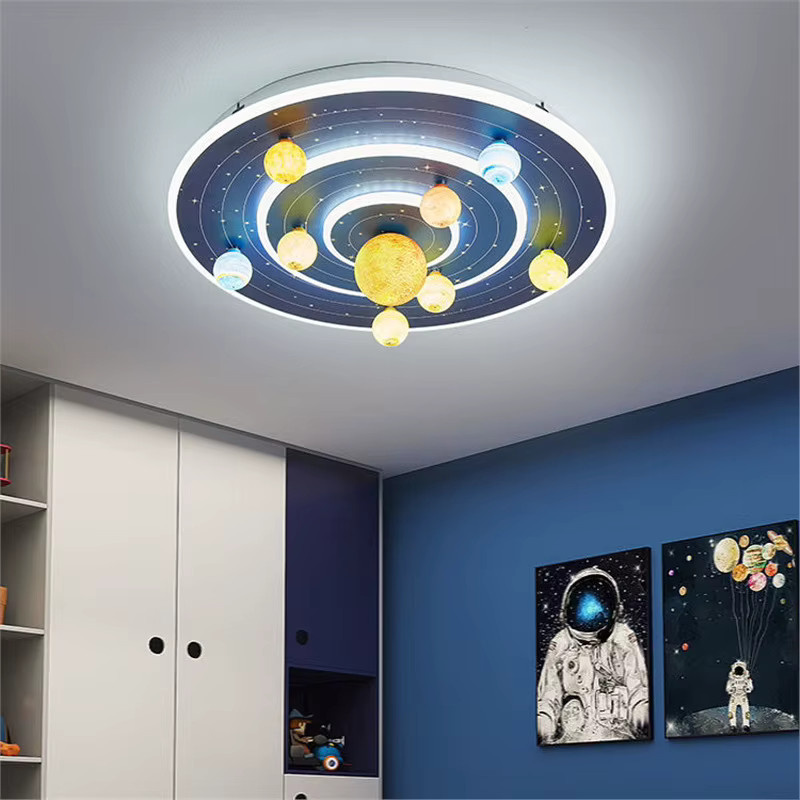 Creative Planet Deckenleuchte in Weiß mit RGB-Beleuchtung und Augenschutz für Kinderzimmer und Schlafzimmer - Bild 2