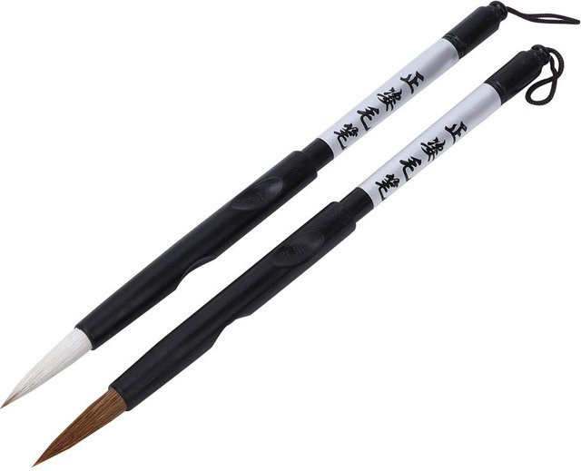 2er Set TOMTOP JMS Kalligraphie-Pinselstifte aus ABS-Kunststoff in Grau und Schwarz für Studenten und Erwachsene - Bild 1
