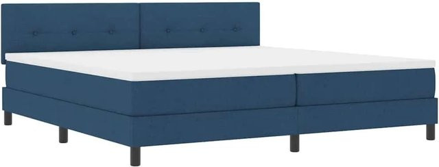 vidaXL Boxspringbett mit Matratze und LED-Unterbettbeleuchtung in Blau, Stoff, B/T/H: 200 x 200 x 88 cm - Bild 1